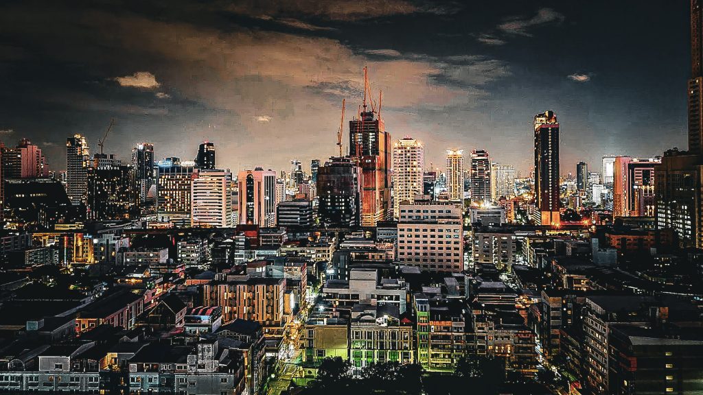 skyline de bangkok illuminée