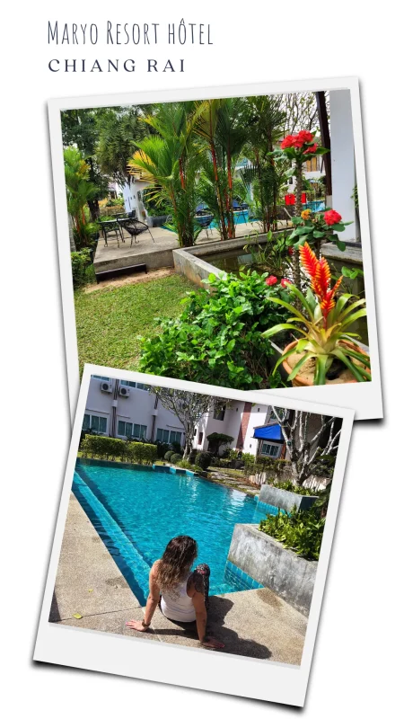 jardin et piscine du maryo resort hotel a chiang rai dans le nord de la thailande
