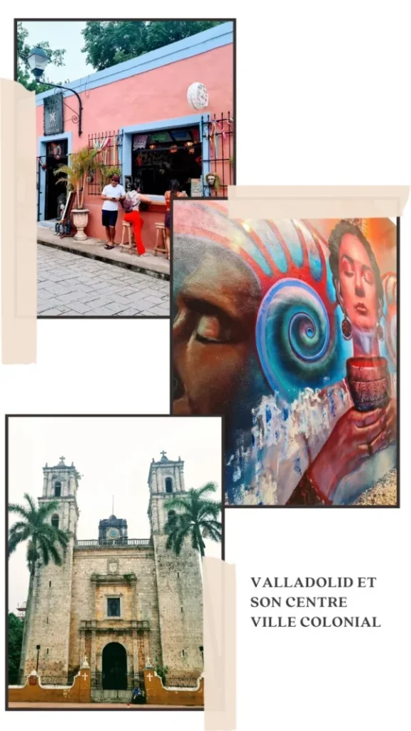eglise et rue du centre de valladolid au mexique