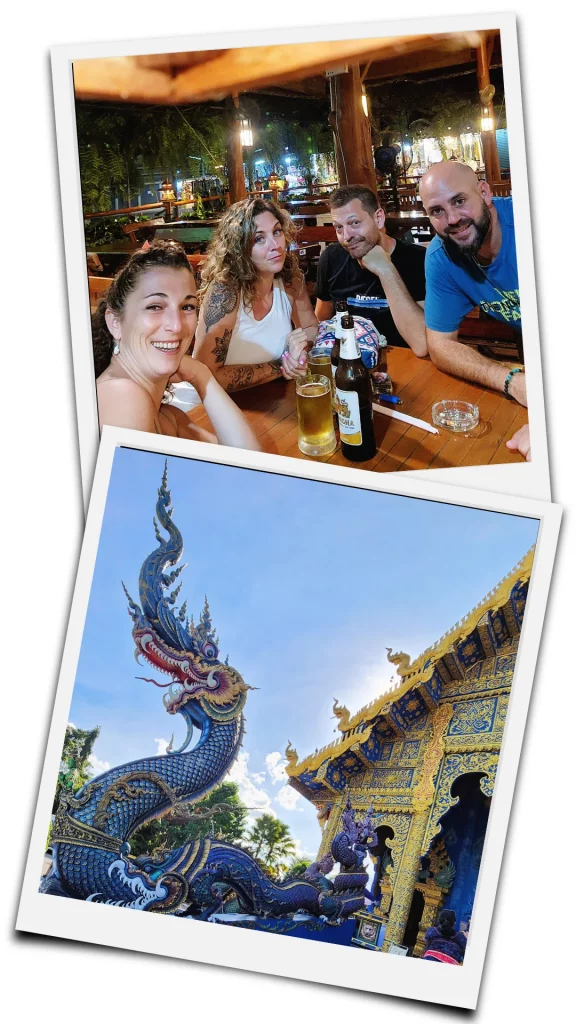 temple bleu de chaing rai et soirée au night market