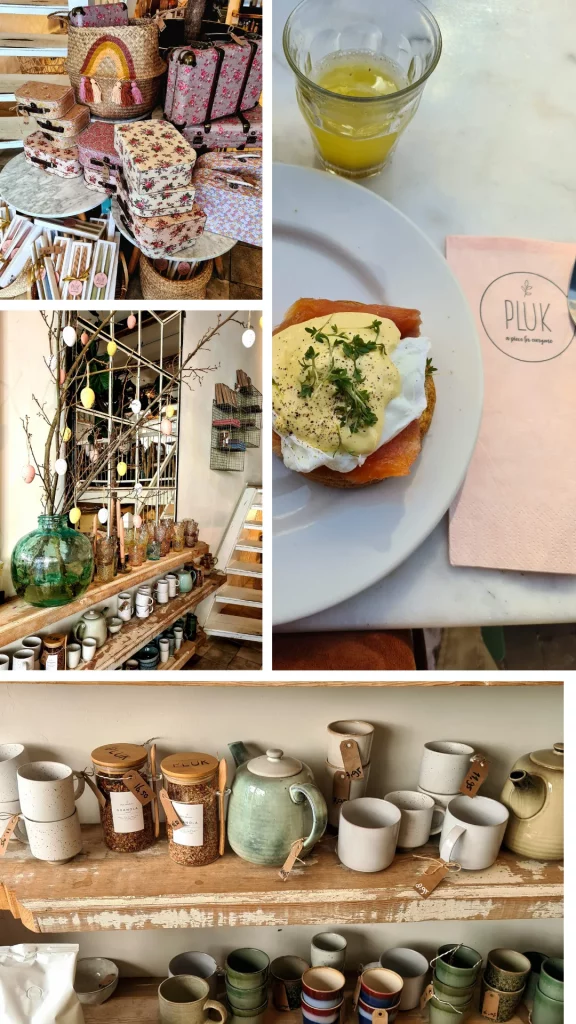 decoration et plats en pele mele du brunch pluk cofee shop amsterdam