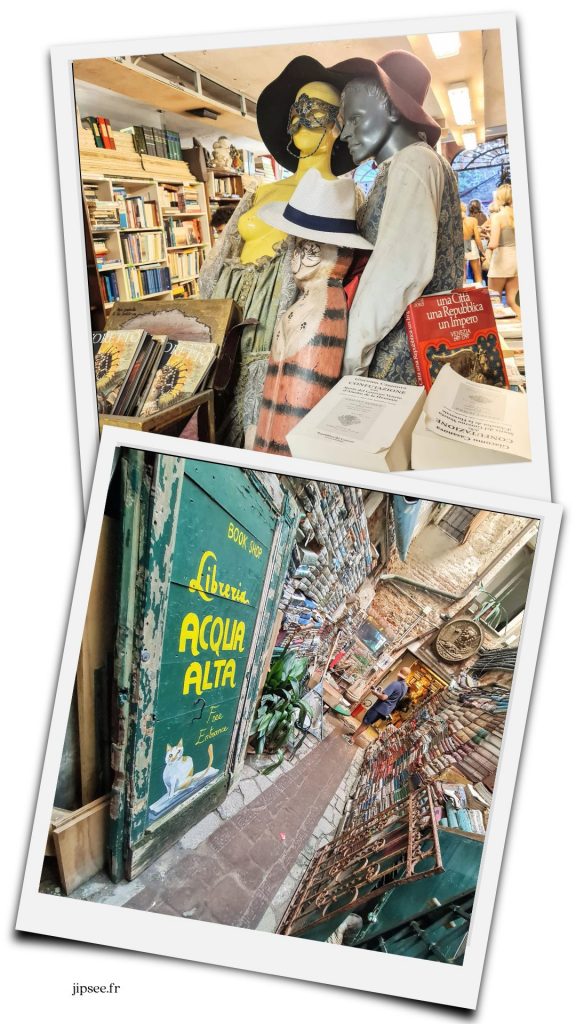 interieur librairie atypique libreria aqua alta venise
