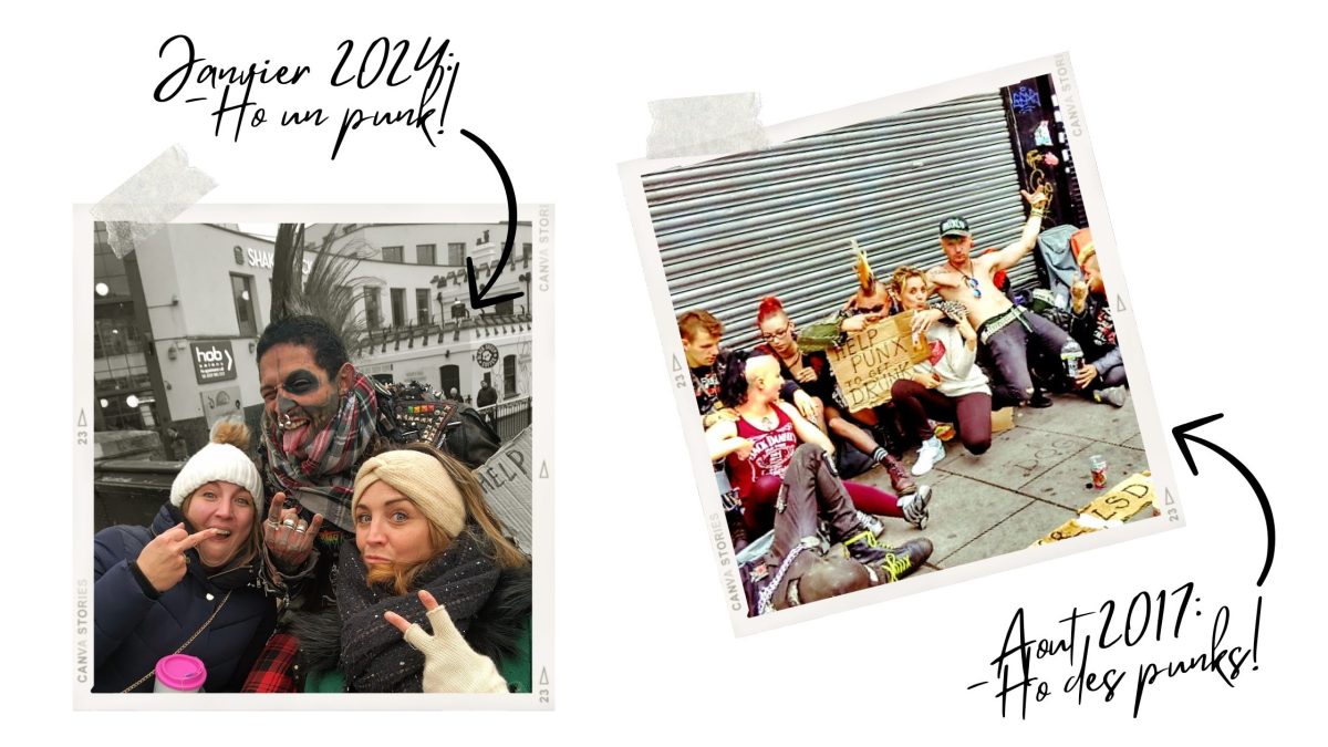 pele mele de selfies avec des punks a camden town quartier de londres