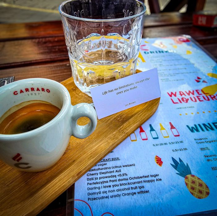 café et carte du cytat café a cracovie