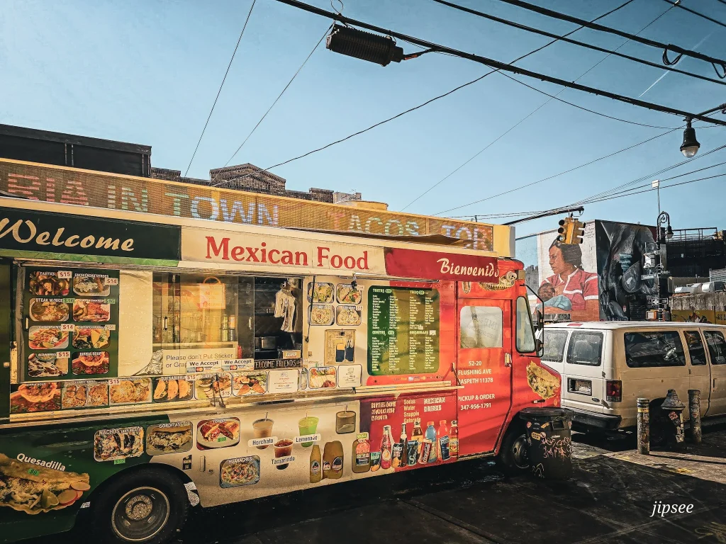 food truck mexicain dans une rue de brooklyn