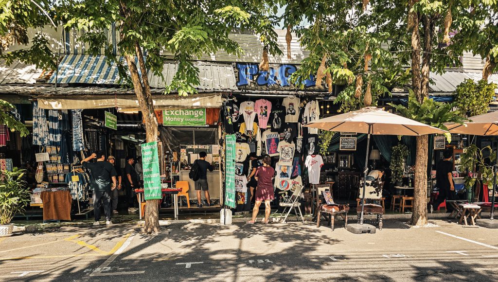 allee centrale alignement de boutique marche de chatuchak bangkok