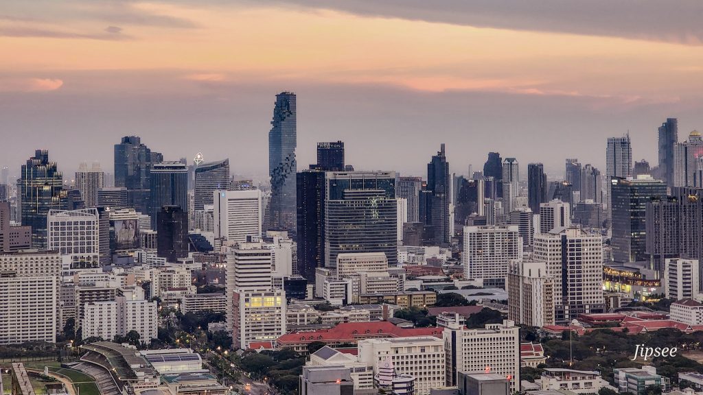vue imprnable sur la skyline de bangkok