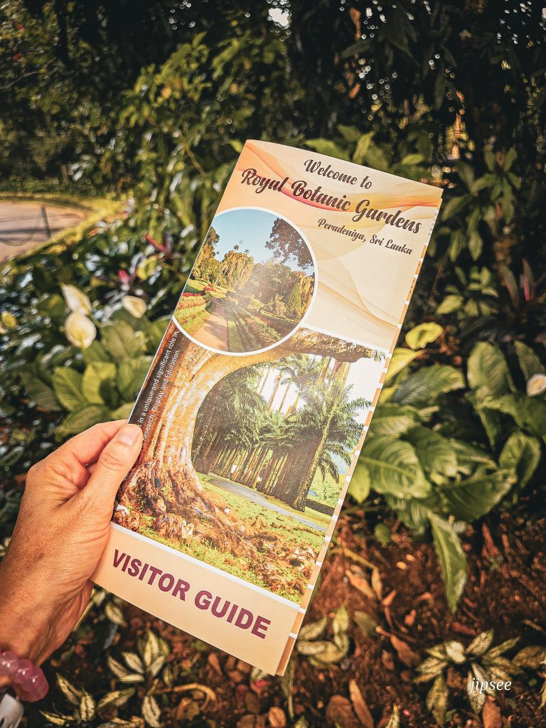 brochure explication royal botanique garden kandy