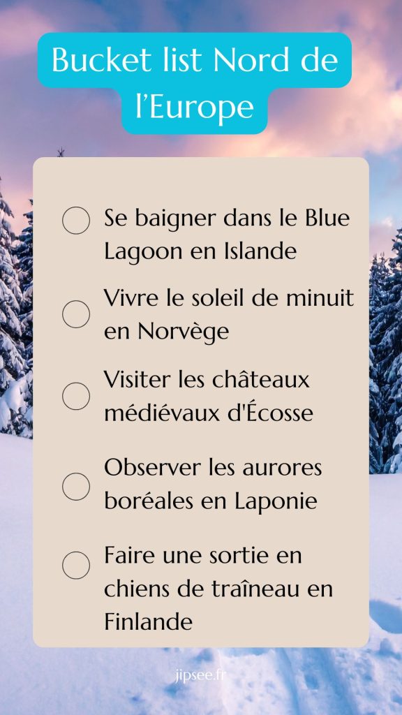 bucket list europe du nord idee activités Norvege Islande Laponie