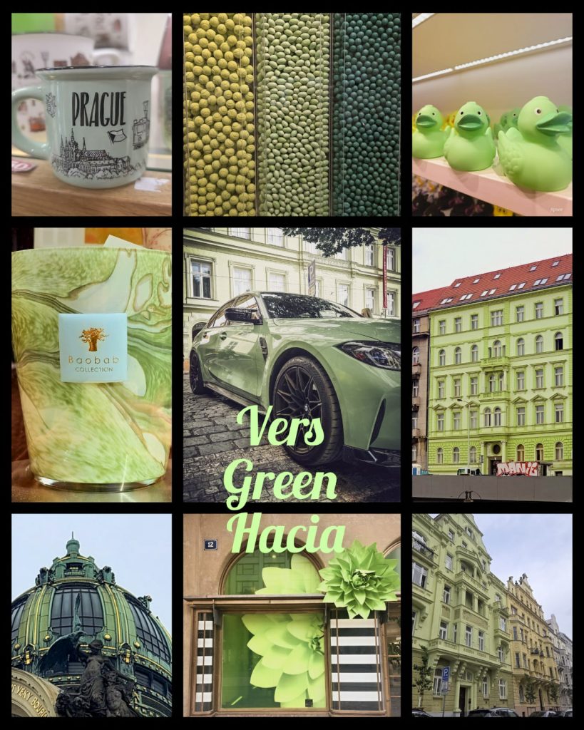 pele mele de photos de prague en vert