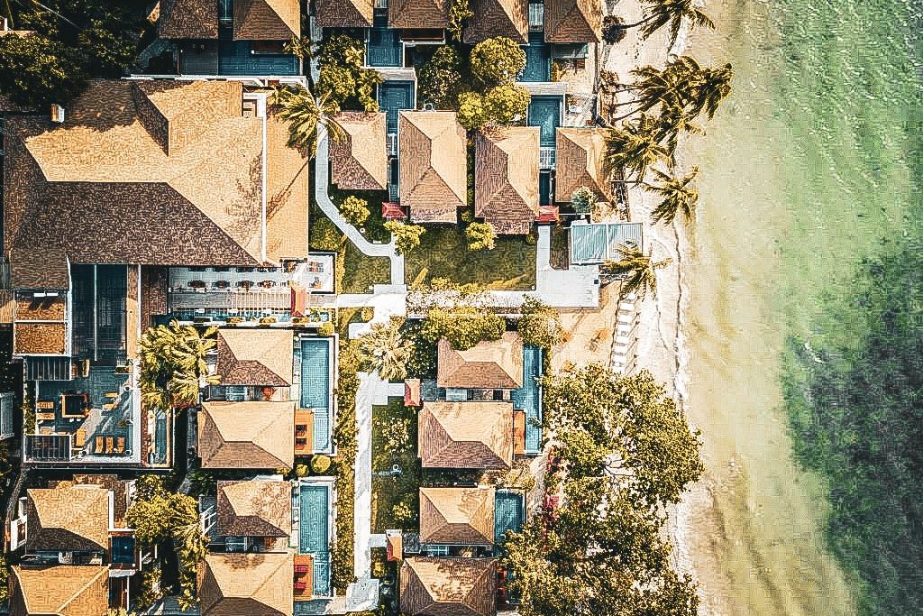 hotel briza beach resort vue du ciel apercu de la plage et des piscines