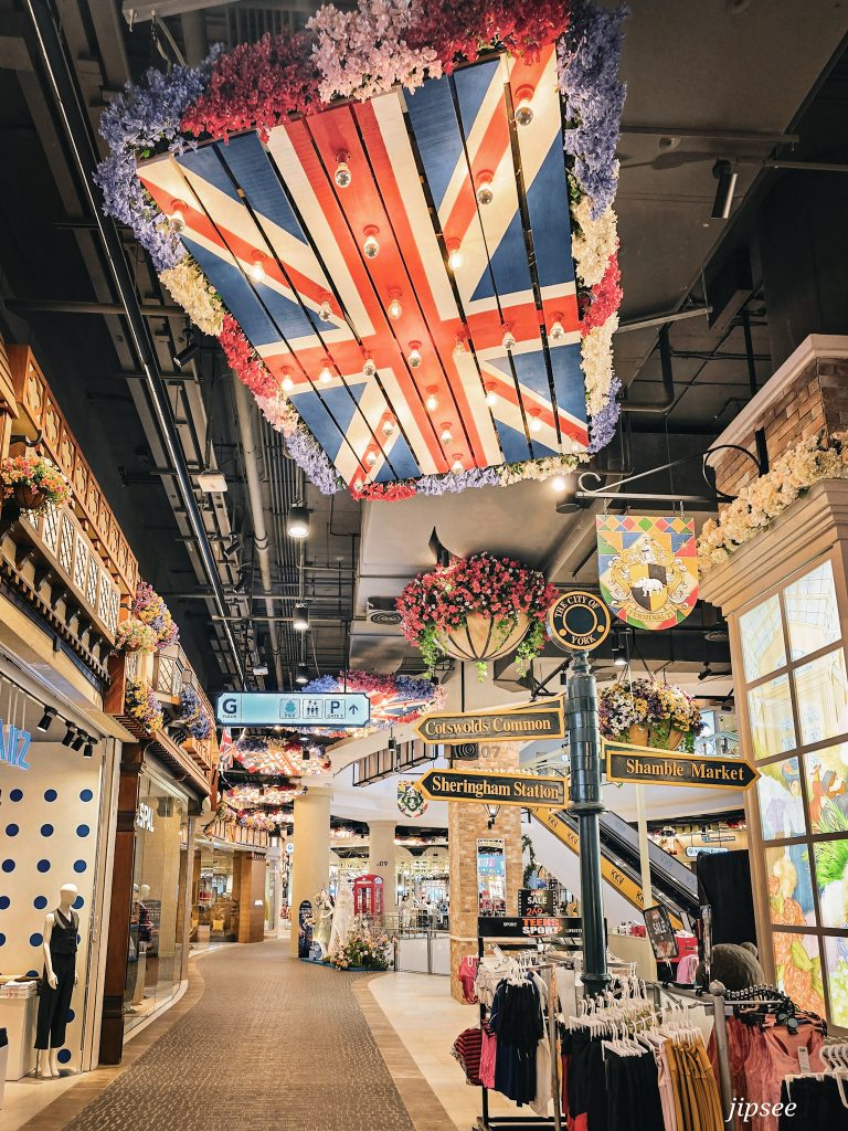 drapeau decoratif de l'angleterre a l'etage londres du terminal 21 de bangkok