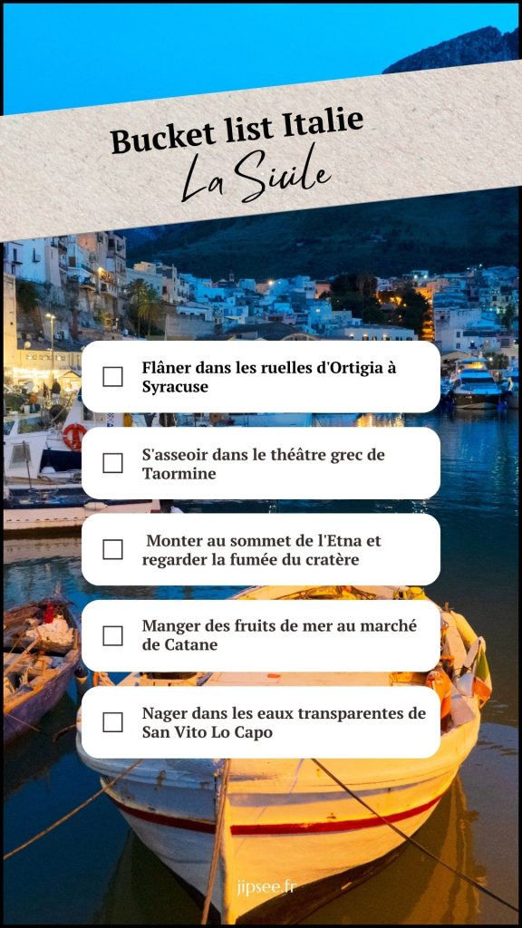 bucket list italie la sicile