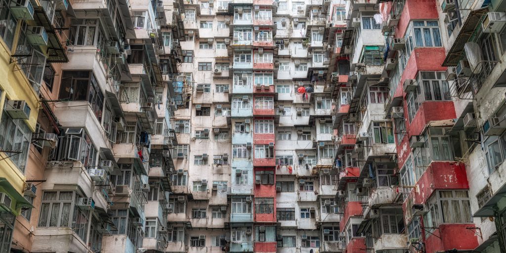 gros plan des batiments du monter building de hong kong