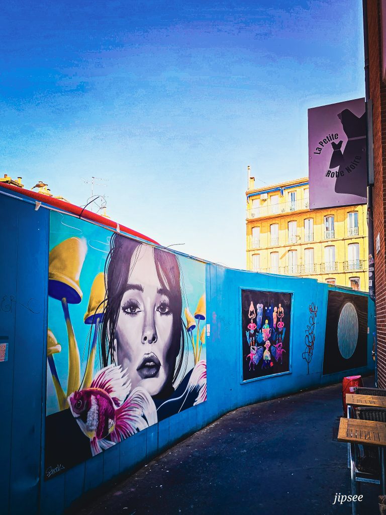 oeuvre de street art ur le chantier du metro de la ligne C de toulouse