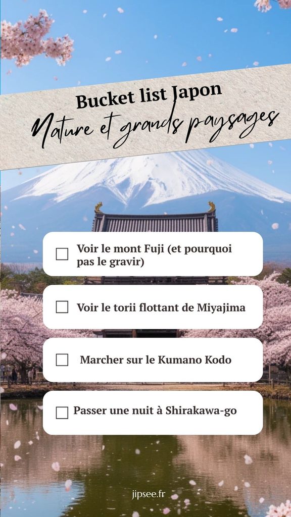 bucket list japon nature et grands paysages