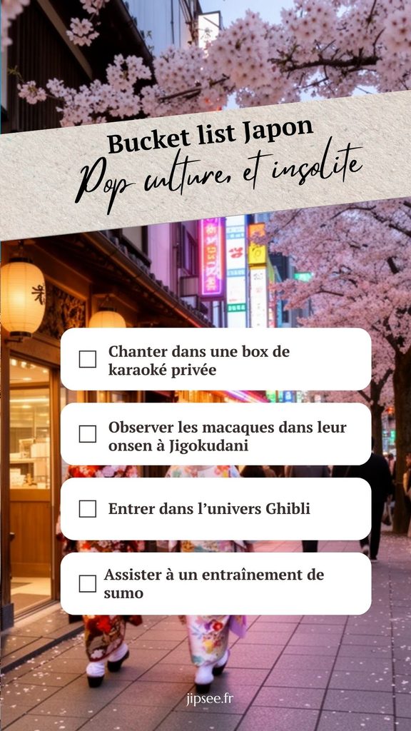 bucket list japon Pop culture, artisanat et insolite