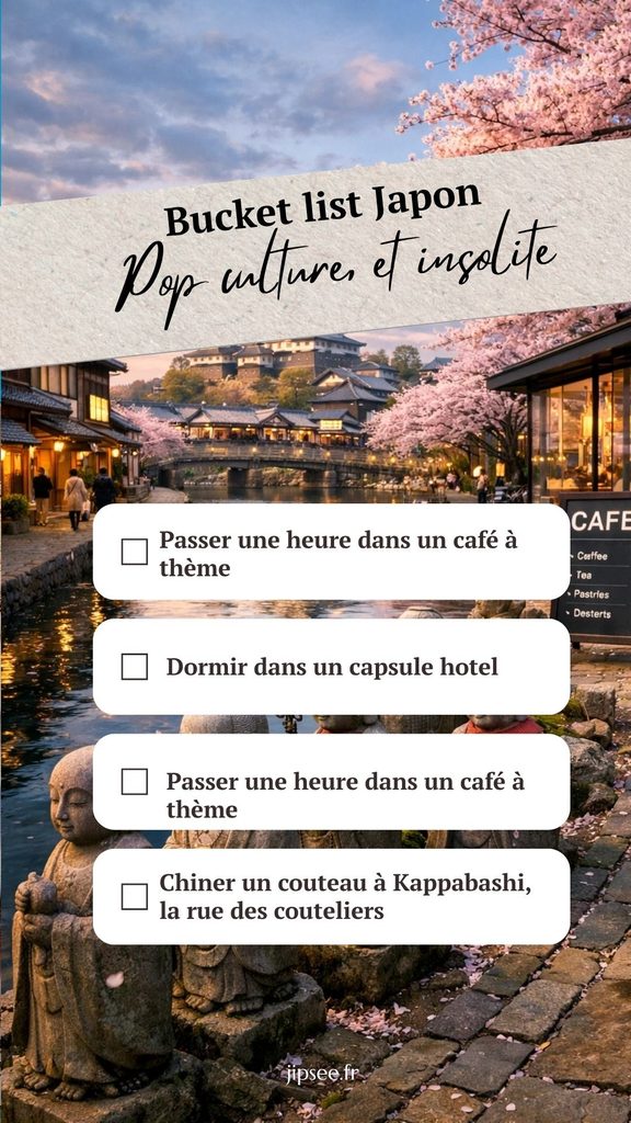 bucket list japon Pop culture, artisanat et insolite