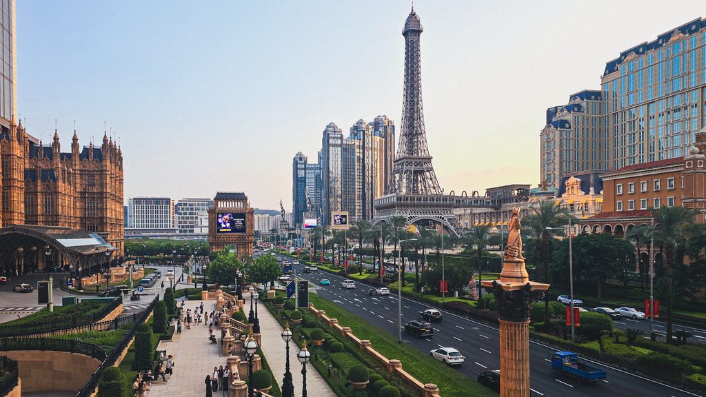 vue des hotels casinos de macao du point de vue de l'hotel london