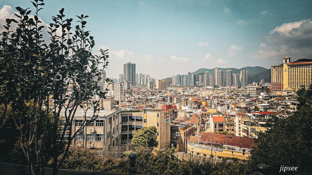 vue sur les building de macao au chateau